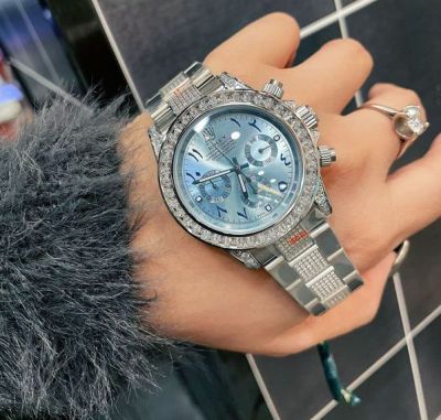 ROLEX Daytona 904L Steel 36 Gems Imported Quartz Movement Watch